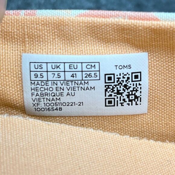 Toms Alpargata Shoes Women's Size 9.5 Orange‎ Colorful Wildflower Slip On Flats - Picture 13 of 13